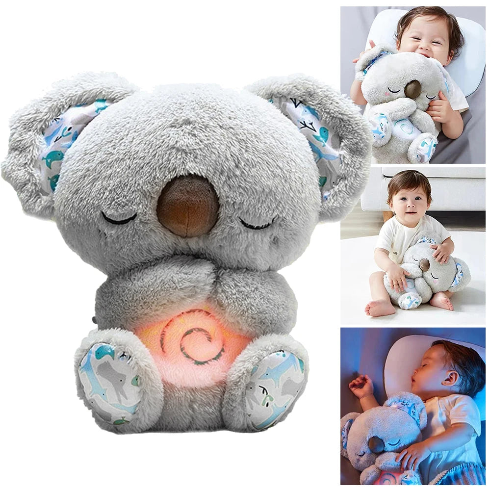 Baby Soothing Koala Plush Doll with Light Sound Soothing Music Baby Sleeping Companion Soothe Koala Plush Toy Gifts for Newborns
